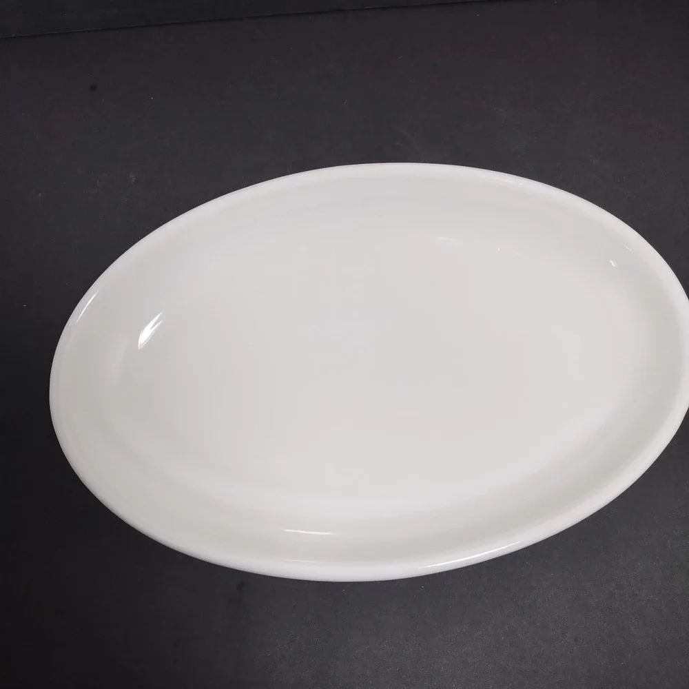 Opificio Etico Oval Ceramic Serving Platter 12.5 X‎ 8 In White Made In Italy